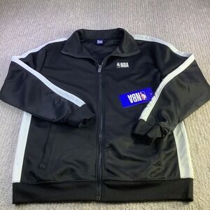 NBA National Basketball Association Track Jacket Black White Mens NWT‎